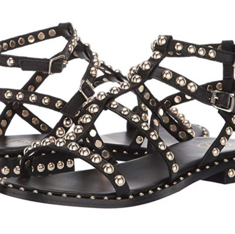 Ash Play Black silver studded sandal